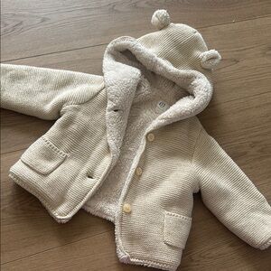 Gap Cozy Cream Hooded Baby Jacket